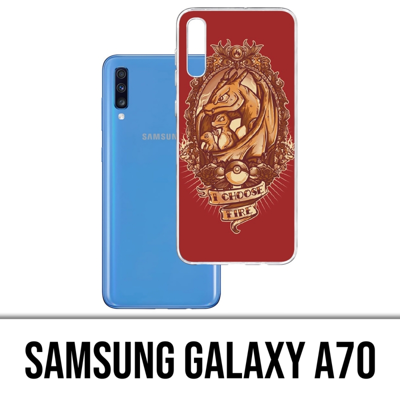 Custodia per Samsung Galaxy A70 - Pokémon Fuoco