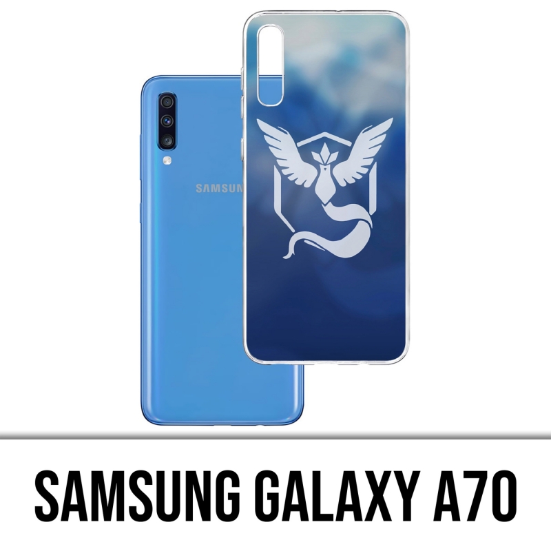 Custodia per Samsung Galaxy A70 - Pokémon Go Team Blue Grunge