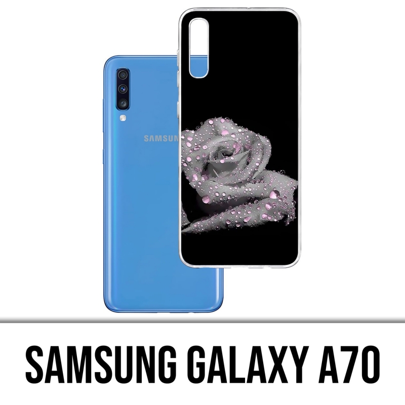 Custodia per Samsung Galaxy A70 - Gocce rosa