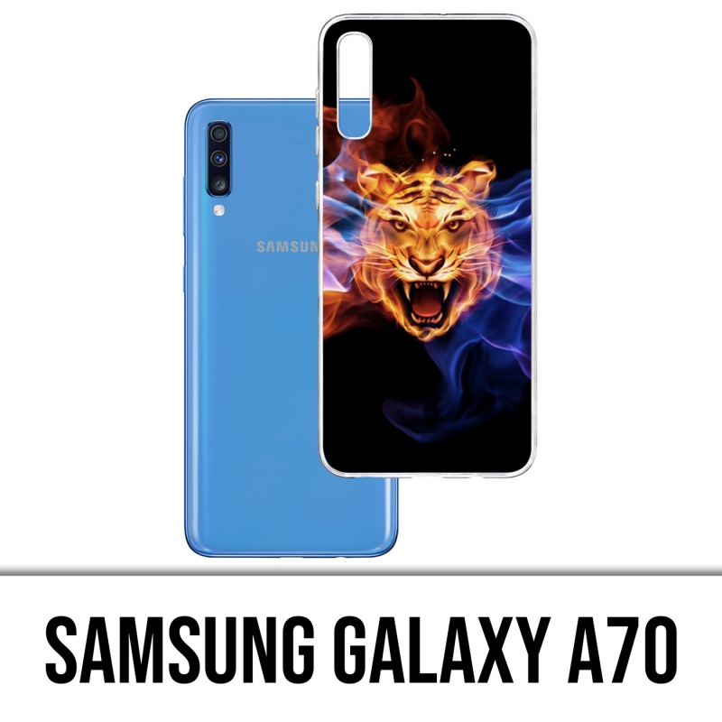 Samsung Galaxy A70 Case - Flames Tiger