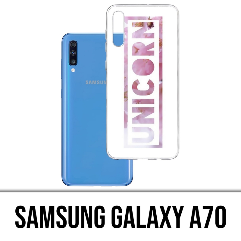 Custodia per Samsung Galaxy A70 - Unicorno Fiori Unicorno