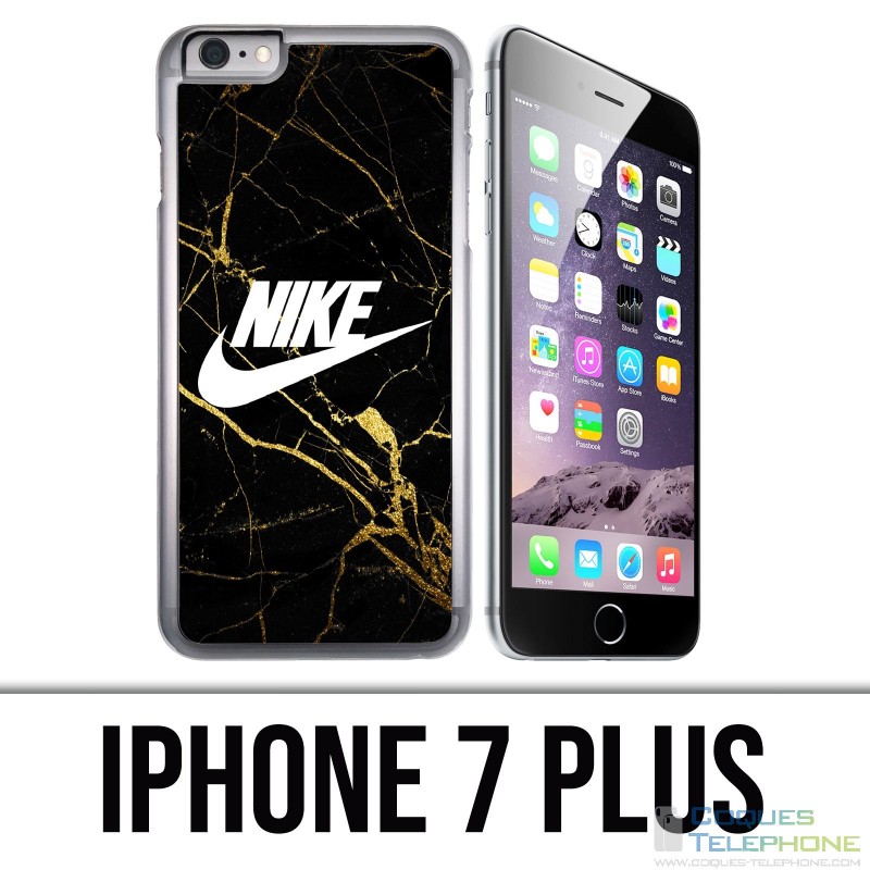 Funda iPhone 7 Plus - Nike Logo Gold Marble