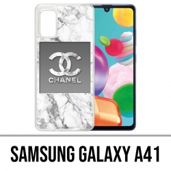 Samsung Galaxy A41 Case - Chanel White Marble