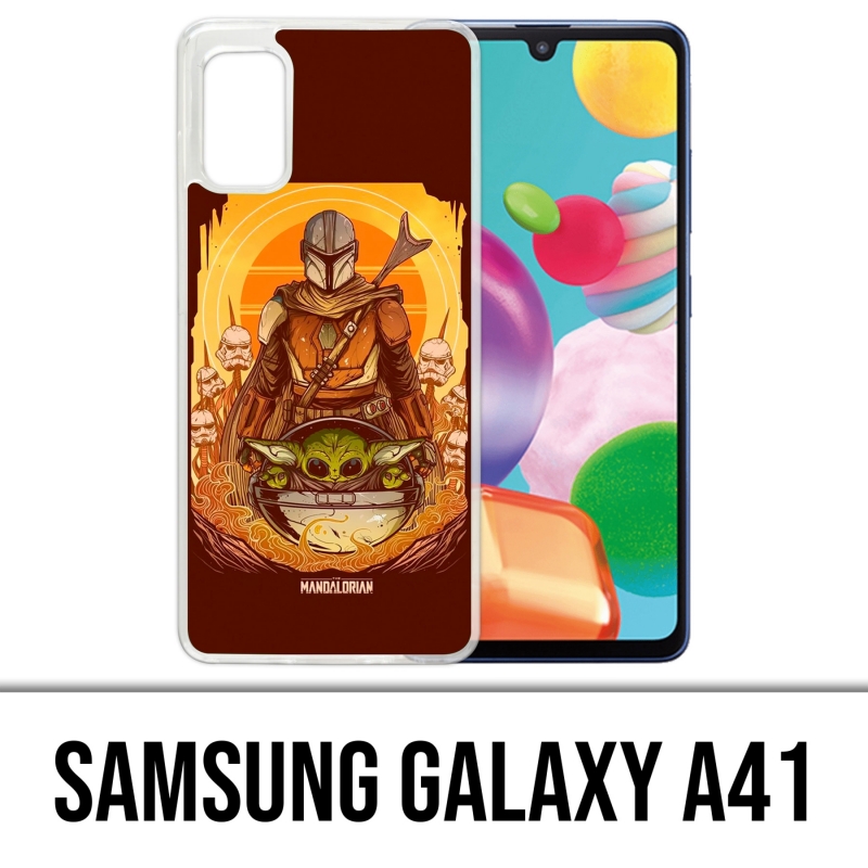 Coque Samsung Galaxy A41 - Star Wars Mandalorian Yoda Fanart
