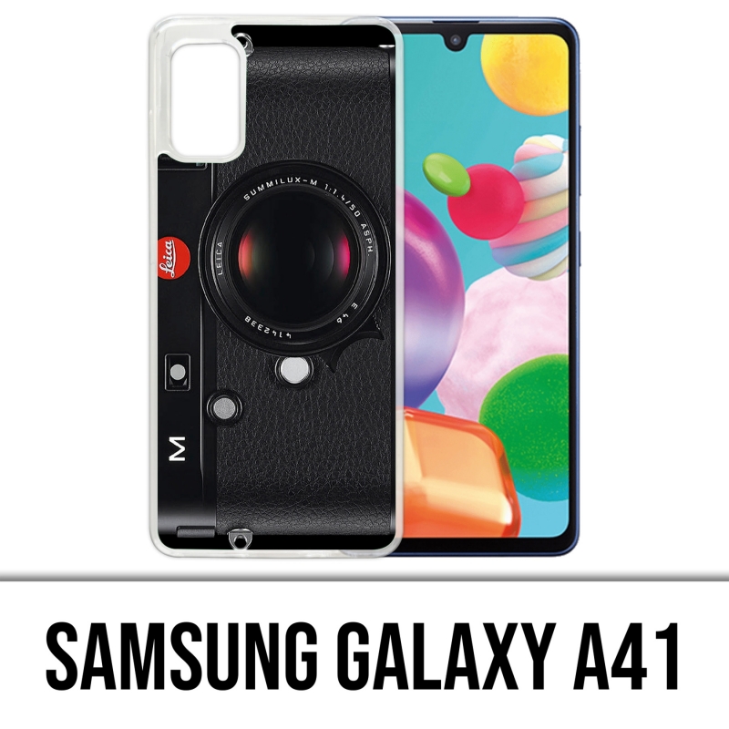 Coque Samsung Galaxy A41 - Appareil Photo Vintage Noir