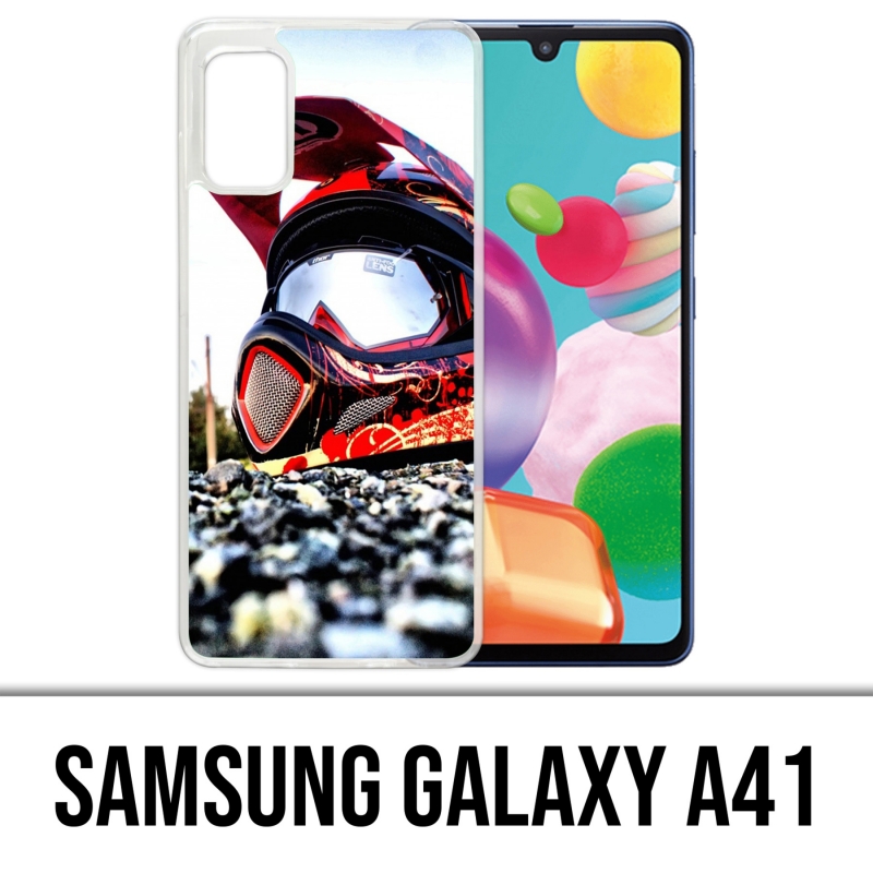 Coque Samsung Galaxy A41 - Casque Moto Cross