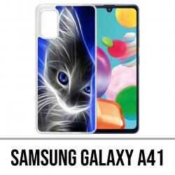 Custodia per Samsung Galaxy A41 - Gatto occhi azzurri