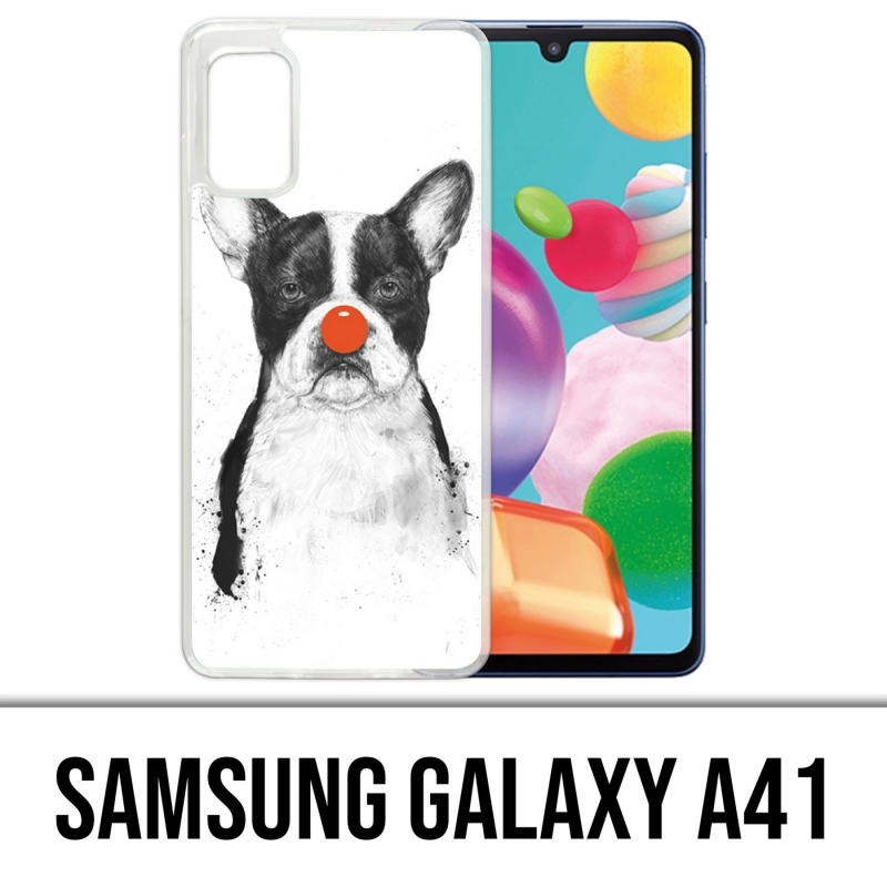 Coque Samsung Galaxy A41 - Chien Bouledogue Clown