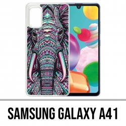 Custodia per Samsung Galaxy A41 - Elefante azteco colorato