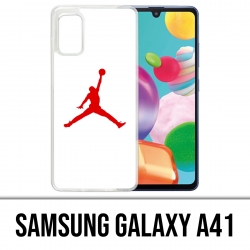 Coque Samsung Galaxy A41 - Jordan Basketball Logo Blanc
