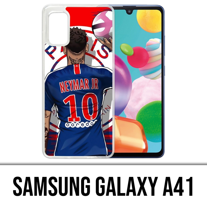 Custodia per Samsung Galaxy A41 - Neymar Psg Cartoon