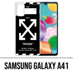 Samsung Galaxy A41 Case - Off White Black