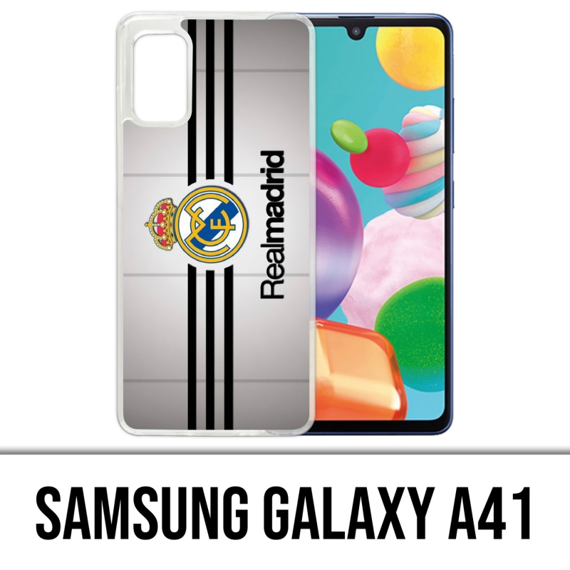 Funda Samsung Galaxy A41 - Rayas del Real Madrid