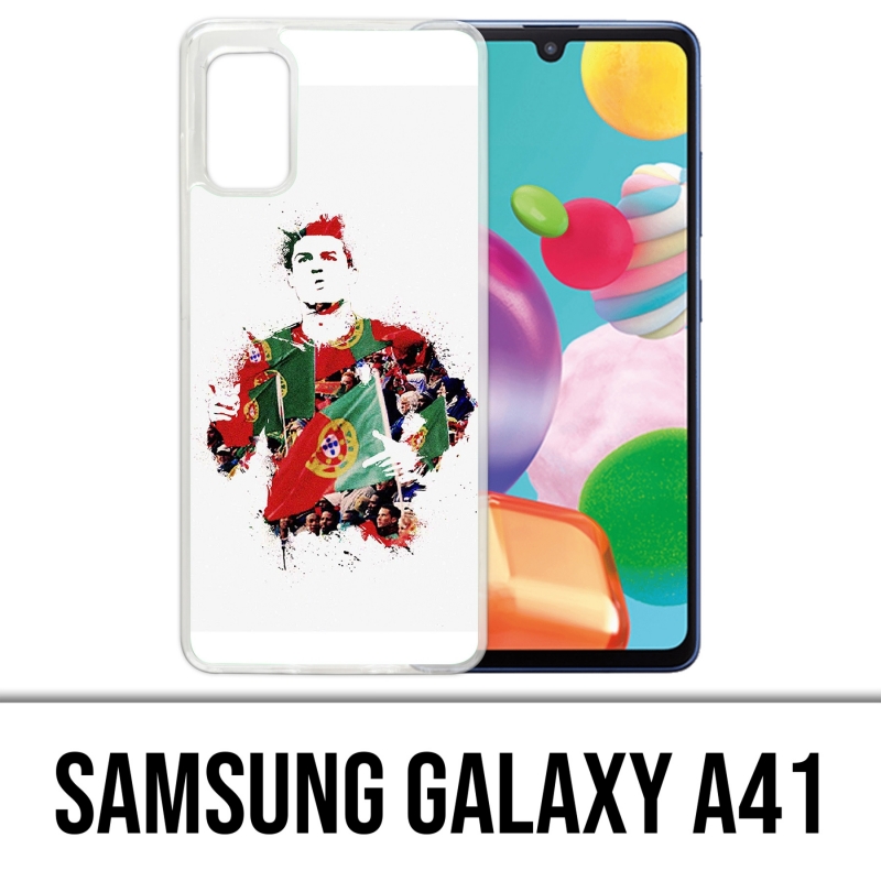Coque Samsung Galaxy A41 - Ronaldo Football Splash