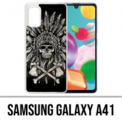 Custodia per Samsung Galaxy A41 - Piume di testa di teschio