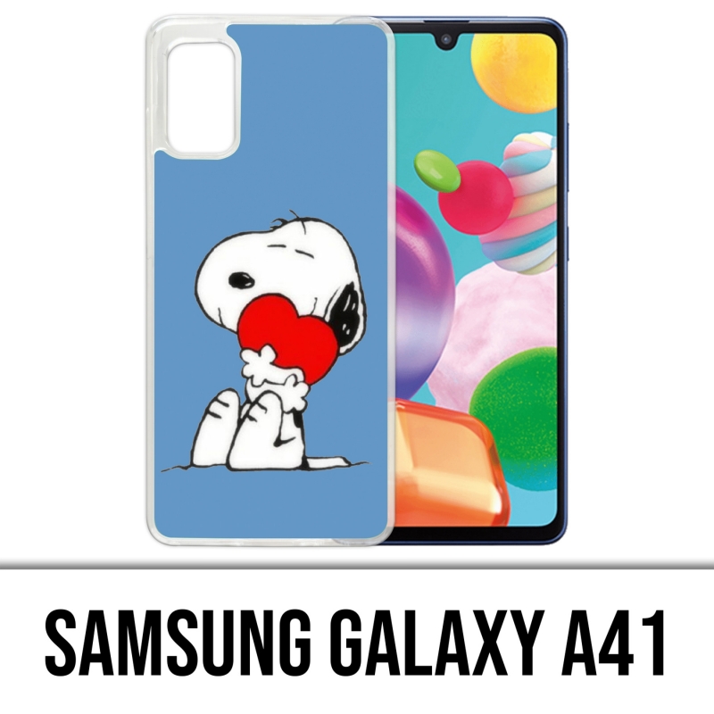 Coque Samsung Galaxy A41 - Snoopy Coeur