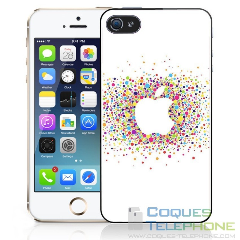 Coque téléphone Logo Apple - Multicolore