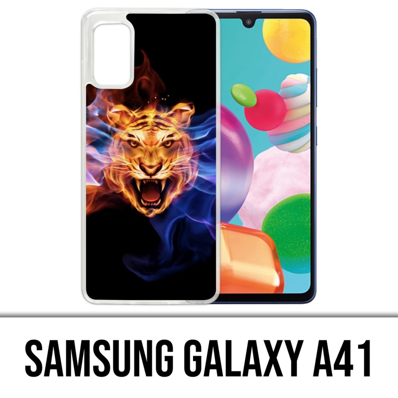 Coque Samsung Galaxy A41 - Tigre Flammes