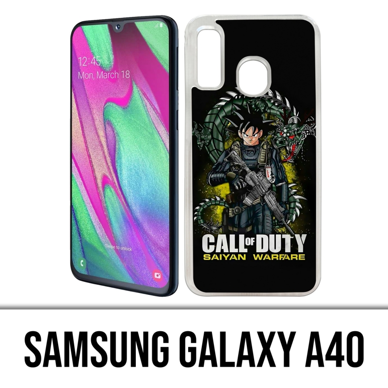 Coque Samsung Galaxy A40 - Call Of Duty X Dragon Ball Saiyan Warfare