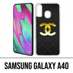 Samsung Galaxy A40 Case - Chanel Logo Leather