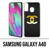 Custodia per Samsung Galaxy A40 - Pelle con logo Chanel