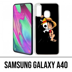 Custodia per Samsung Galaxy A40 - One Piece Baby Rufy Flag