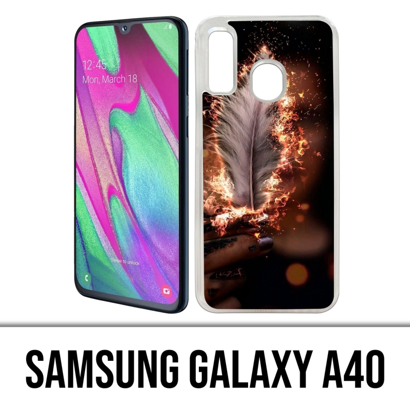 Custodia per Samsung Galaxy A40 - Piuma di fuoco