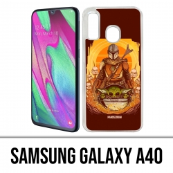 Samsung Galaxy A40 Case - Star Wars Mandalorian Yoda Fanart