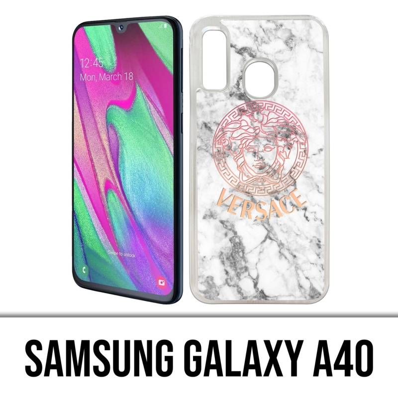 Samsung Galaxy A40 Case - Versace White Marble
