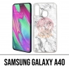 Coque Samsung Galaxy A40 - Versace Marbre Blanc