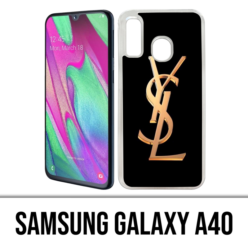 Custodia per Samsung Galaxy A40 - Ysl Yves Saint Laurent Gold Logo