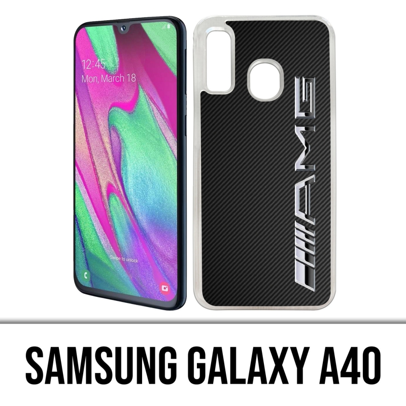 Coque Samsung Galaxy A40 - Amg Carbone Logo