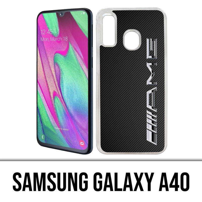 Funda Samsung Galaxy A40 - Logotipo de carbono Amg