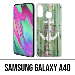 Samsung Galaxy A40 Case - Anchor Navy Wood