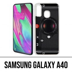 Samsung Galaxy A40 Case - Vintage Kamera Schwarz