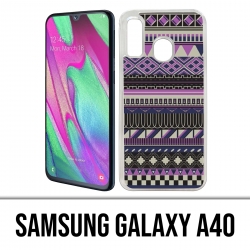 Samsung Galaxy A40 Case - Lila Azteken
