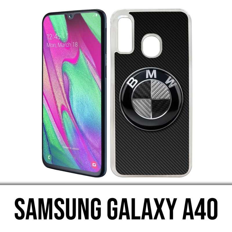 Coque Samsung Galaxy A40 - Bmw Logo Carbone