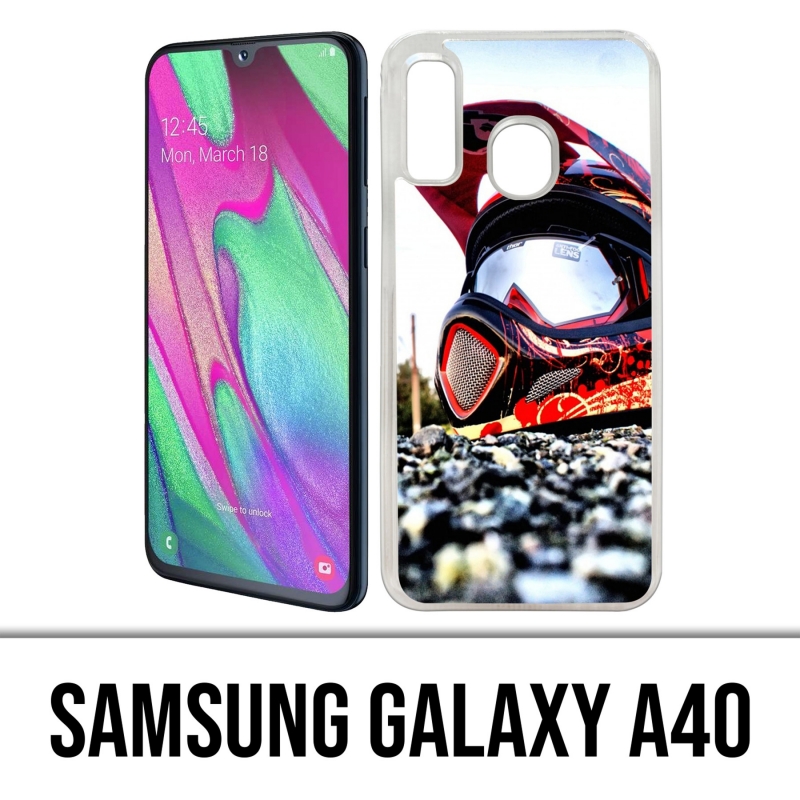 Coque Samsung Galaxy A40 - Casque Moto Cross