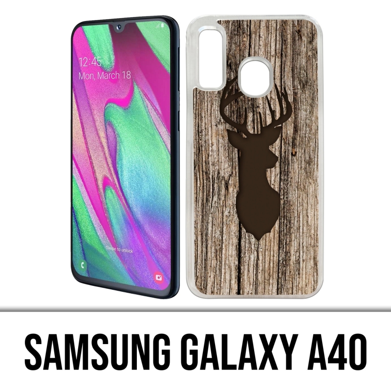 Coque Samsung Galaxy A40 - Cerf Bois