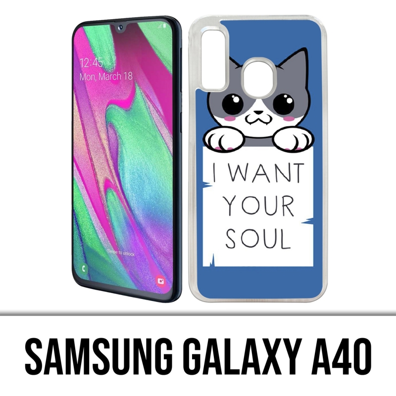 Coque Samsung Galaxy A40 - Chat I Want Your Soul