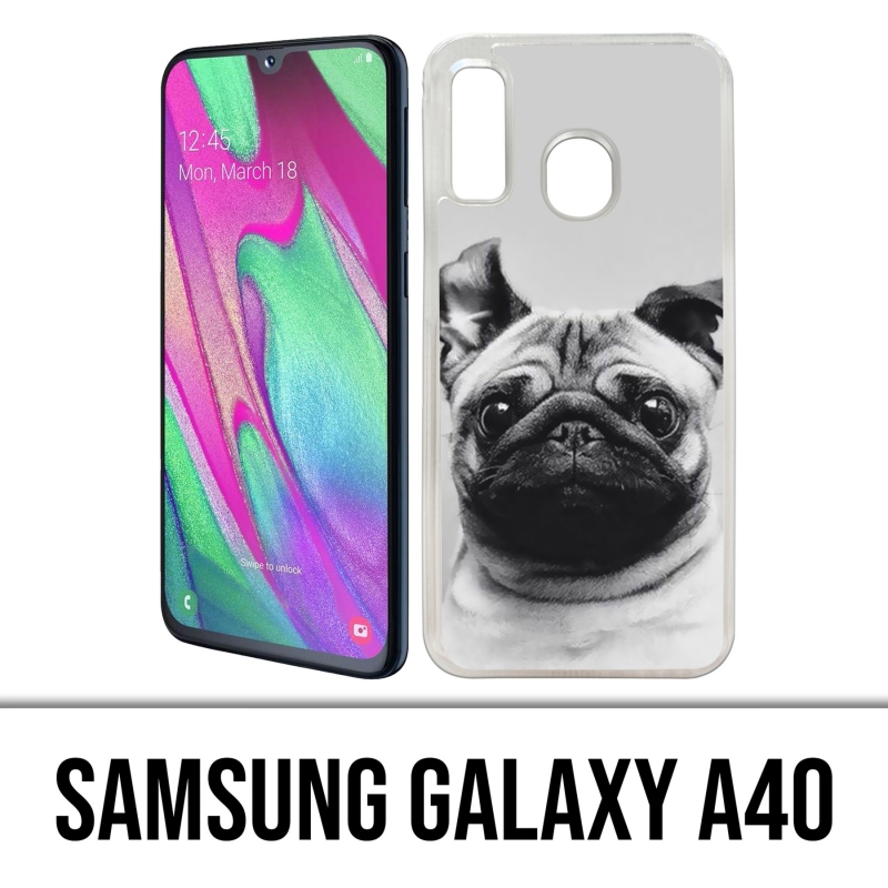 Funda Samsung Galaxy A40 - Orejas de perro Pug