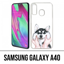Funda Samsung Galaxy A40 - Perro Husky Cheek