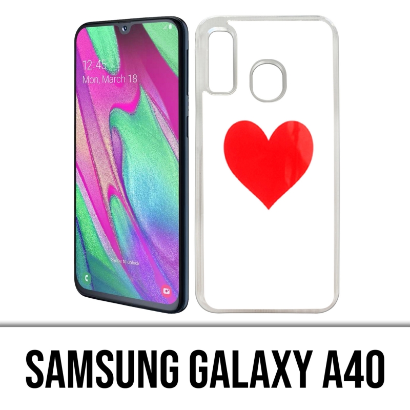 Coque Samsung Galaxy A40 - Coeur Rouge