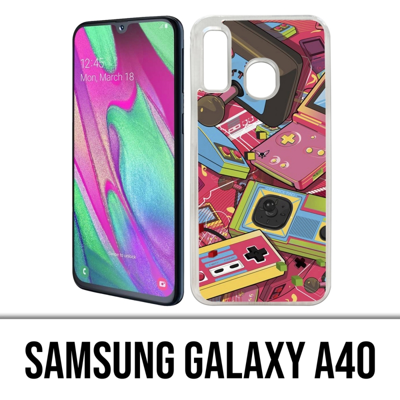 Samsung Galaxy A40 Case - Retro Vintage Consoles