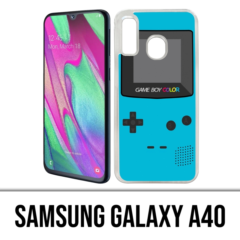 Custodia per Samsung Galaxy A40 - Game Boy Color Turchese