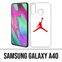 Coque Samsung Galaxy A40 - Jordan Basketball Logo Blanc