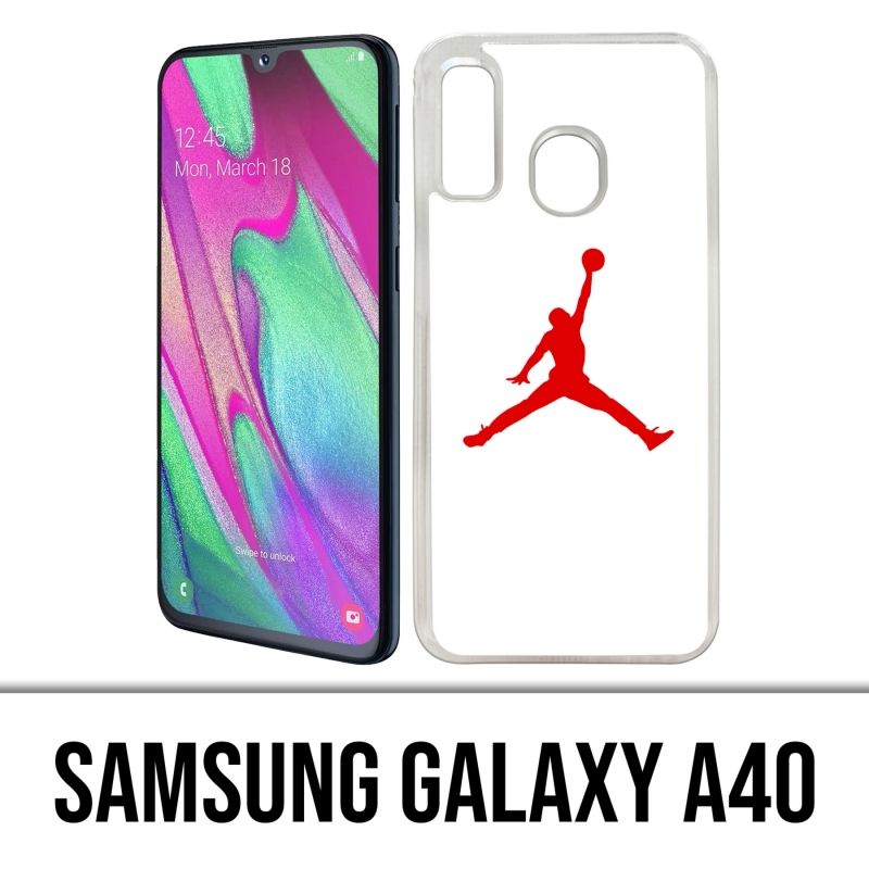 Custodia per Samsung Galaxy A40 - Jordan Basketball Logo - Bianca