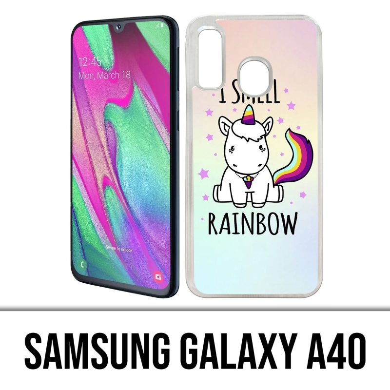 Carcasa para Samsung Galaxy A40 - Unicorn I Smell Raimbow