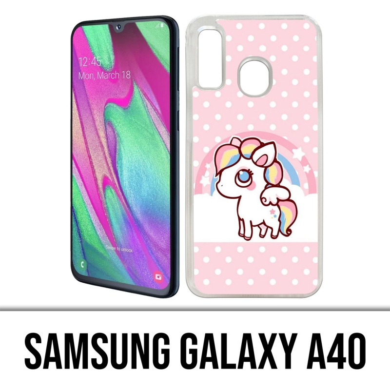 Coque Samsung Galaxy A40 - Licorne Kawaii