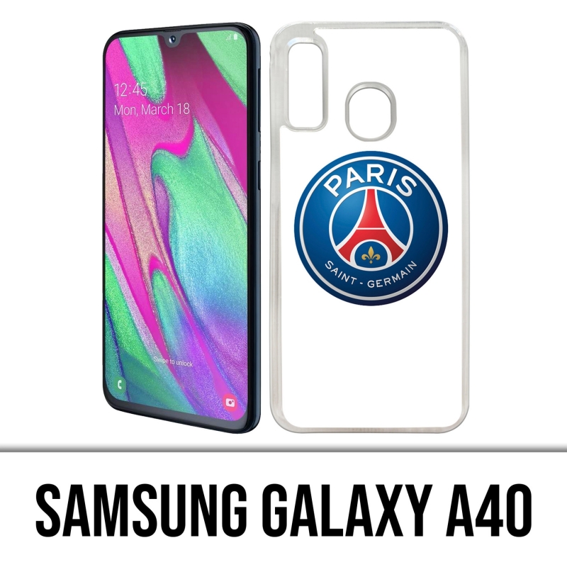 Custodia per Samsung Galaxy A40 - Logo Psg Sfondo Bianco